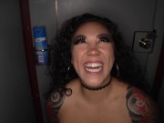 Preview 2 of Bit Tit Latina has cum feast at Gloryhole