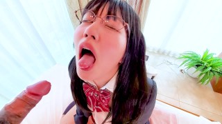 Cute miko cosplay with no hands blowjob and swallow all your cum -PREVIEW-