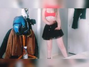 Preview 2 of Cute and hot student dancing with a skirt
