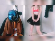 Preview 4 of Cute and hot student dancing with a skirt