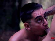 Preview 2 of Wild Latinos Hiking In The Forest Got Caught Anal Fucking By A Stranger Ended Up In A Hot Threesome