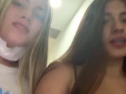 Preview 3 of Sara Blonde y Camila Mush se desnudan y masturban en famoso centro comercial de Bucaramanga