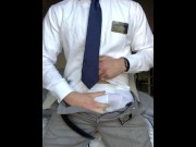 Preview 3 of Naughty Mormon missionary beats off while his companion isn't looking