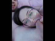 Preview 3 of Cock Warming - Slut Loves Sucking Big Cock While Watching TV