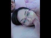 Preview 5 of Cock Warming - Slut Loves Sucking Big Cock While Watching TV