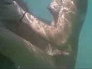 Preview 3 of Amateur milf underwater quick fuck in public beach with stranger