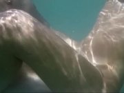 Preview 6 of Amateur milf underwater quick fuck in public beach with stranger