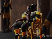 Preview 2 of Anubis fucks hard a sexy slave ebony in an egyptian temple