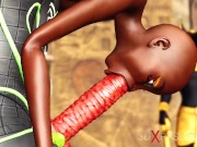 Preview 5 of Anubis fucks hard a sexy slave ebony in an egyptian temple