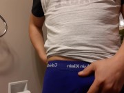 Preview 1 of My Boss almost caught me !!! Jerking off at work bathroom, MULTIPLE CUM!!!