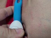 Preview 1 of Clit vibrated up close till shaking orgasm