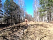 Preview 4 of Голая русская девушка гуляет в лесу весной