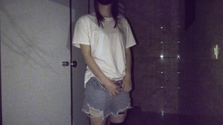 HandJob and rimming in hotel toilet cum on glass view from 2 cameras