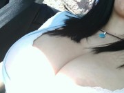 Preview 3 of I like to show my tits while on the road that make me horny and I can't wait to suck his juicy cock