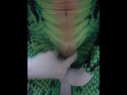 Preview 6 of Crossdresser Cum in Snake Zentai Suit