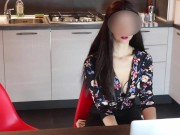 Preview 2 of Sexy Italian secretary provokes her boss during online job interview to get hired