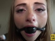 Preview 4 of Bound and gagged teen gets whipped and ass fucked