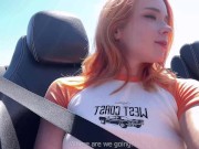 Preview 3 of Girl Sucking Dick Stranger in Car and Fuck on a Rest