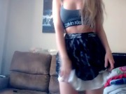 Preview 2 of just your girl trying to strip dance in a hot little skirt