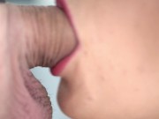 Preview 1 of Hottest No Hands Blowjob - Sloppy CUM MOUTH (Deepthroat) 4K