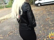 Preview 4 of PublicSexDate - GORGEOUS BLONDE MILF SOPHIE LOGAN ROUGH DOGGYSTYLE AND OUTDOOR BJ