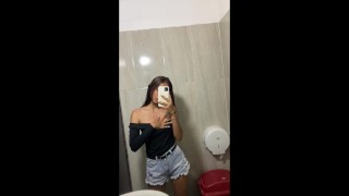 My girlfriend sends me video in the bathroom of a disco