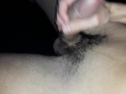 Preview 4 of JERKING OFF HAIRY BIG COCK CUMSHOT MOANING ORGASM CUMMING ON STOMACH