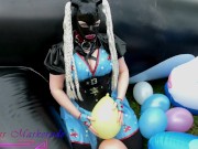Preview 3 of Miss Maskerade Rubber Doll Playing And Pop Balloon - Looner Fetish In Full Latex 03