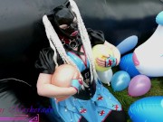 Preview 5 of Miss Maskerade Rubber Doll Playing And Pop Balloon - Looner Fetish In Full Latex 03