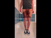 Preview 1 of Piss Brown Shorts And Warm Shower