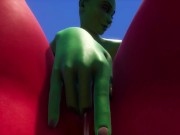 Preview 2 of Green Alien Futanari Fucks Red Alien Woman