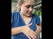 Preview 6 of Playing with my lactating tits in public