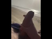 Preview 1 of A slutty French vacationer make me cum on the beach