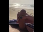 Preview 5 of A slutty French vacationer make me cum on the beach