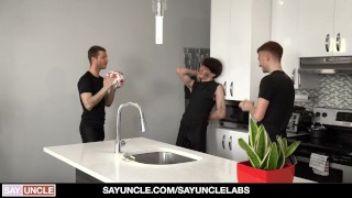 SayUncle Labs - member-inspired ideas come to life - Soccer teammates celebrating win in the bath