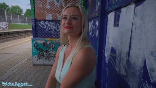 PublicAgent Amazing boobs and a blonde blowjob
