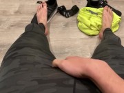 Preview 3 of Playing with my cock and feet after a run