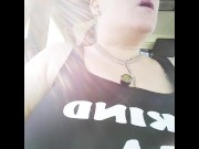 Preview 5 of BBW Smoking Topless in Secret with Big Tits Out