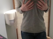 Preview 2 of Schoolgirl Fingering in Public Bathroom by LittleHer
