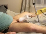 Preview 1 of Amateur guy cums from fleshlight fucking machine