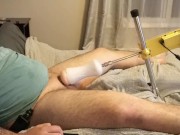 Preview 2 of Amateur guy cums from fleshlight fucking machine