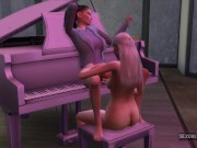Preview 5 of Piano Class Ends in Lesbian Sex, My Student Tastes My Big Plastic Cock - Sexual Hot Animations