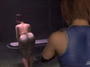 Preview 1 of Persistant Evil: Control / Futa Excella tests her huge cock on Jill Valentine / Resident Evil