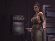 Preview 2 of Persistant Evil: Control / Futa Excella tests her huge cock on Jill Valentine / Resident Evil