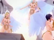 Preview 3 of Crossing Lust Part 2 - Hentai Angel Kassandra And Ahri BLowjob!!