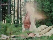 Preview 1 of Smoky hippie walks and masturbates in the woods