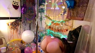 HD LOONER Fuck Bunny plays with her big balloons! +100 Balloons B2P Suck Fucked&Pussy stuffed to cum