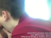 Preview 1 of Teen twink deepthroat swallows dick and cum