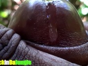 Preview 6 of Huge Cum Explosion in the jungle after a Horny Guy attempted an Extreme Close Up Precum Play