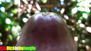Huge Cum Explosion in the jungle after a Horny Guy attempted an Extreme Close Up Precum Play